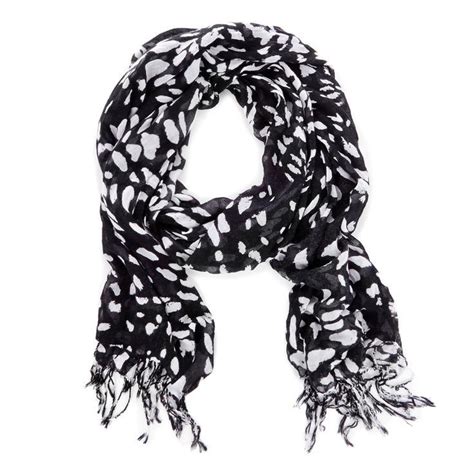 black and white lightweight scarf.